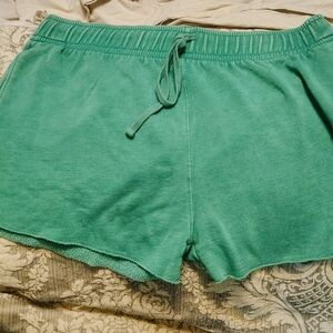 Spoiled Brand  Green Cotton Drawstring Shorts